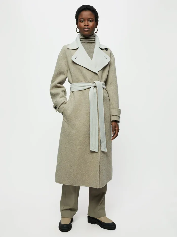 Jigsaw Jackets Women Slade Double Face Trench Cream