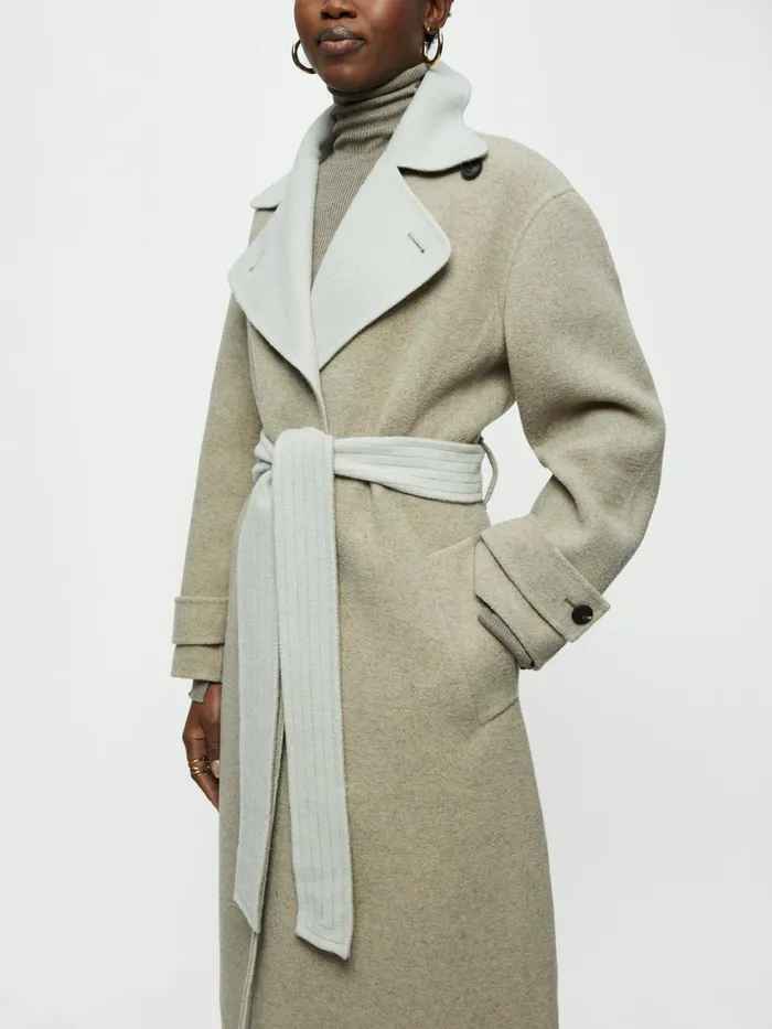 Jigsaw Jackets Women Slade Double Face Trench Cream