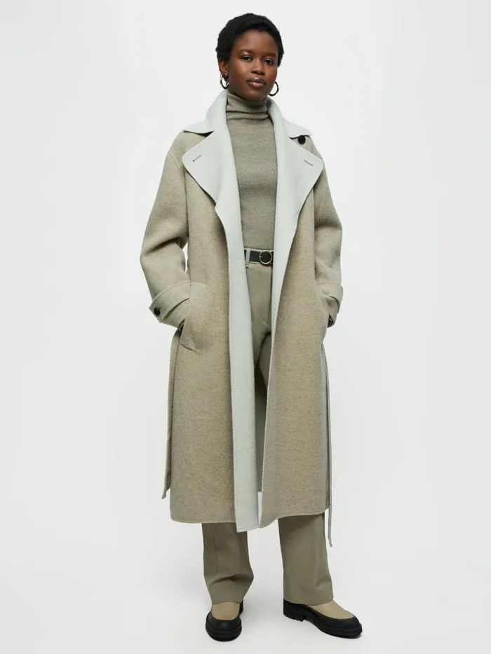 Jigsaw Jackets Women Slade Double Face Trench Cream