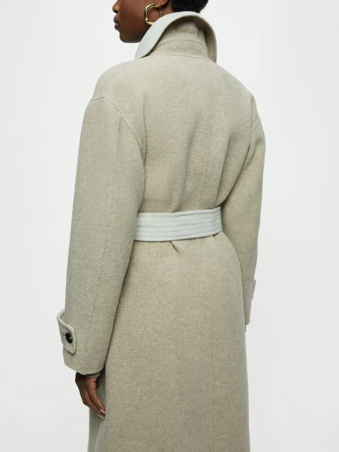 Jigsaw Jackets Women Slade Double Face Trench Cream