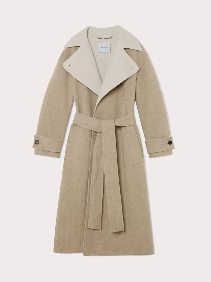 Jigsaw Jackets Women Slade Double Face Trench Cream