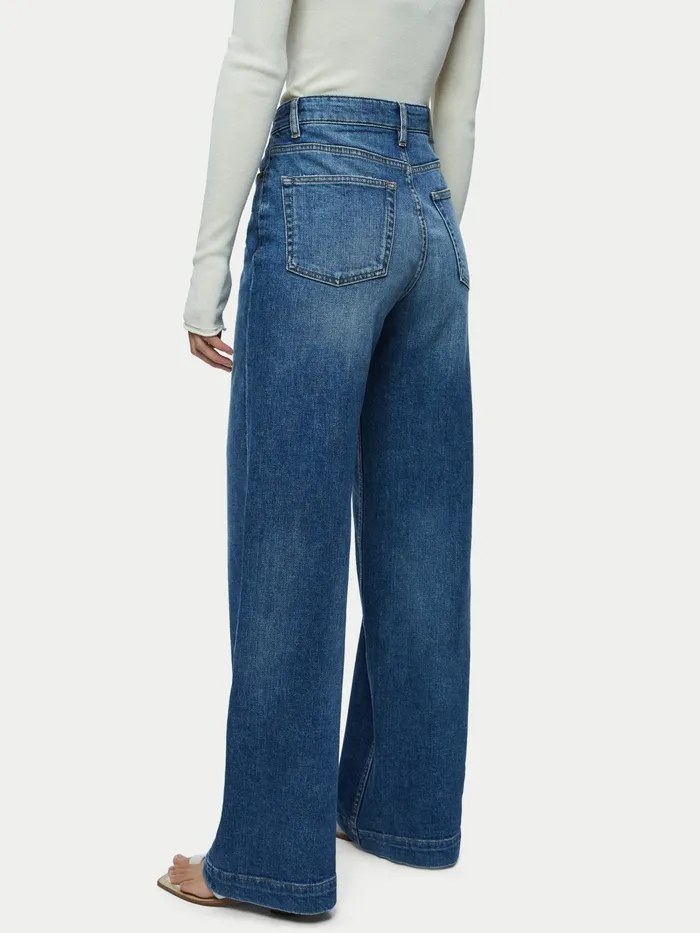 Jigsaw Jeans Women Balfour Long Wide Leg Jean Blue
