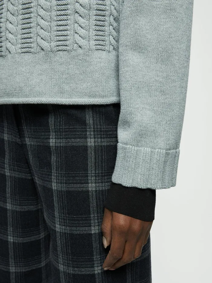 Jigsaw Knitwear and Cashmere Women Cable Knit Boat Neck Jumper Grey