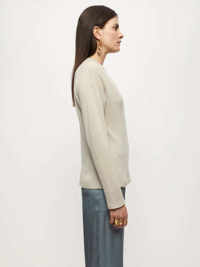 Jigsaw Knitwear and Cashmere Women Cloud Cashmere V Neck Jumper Cream