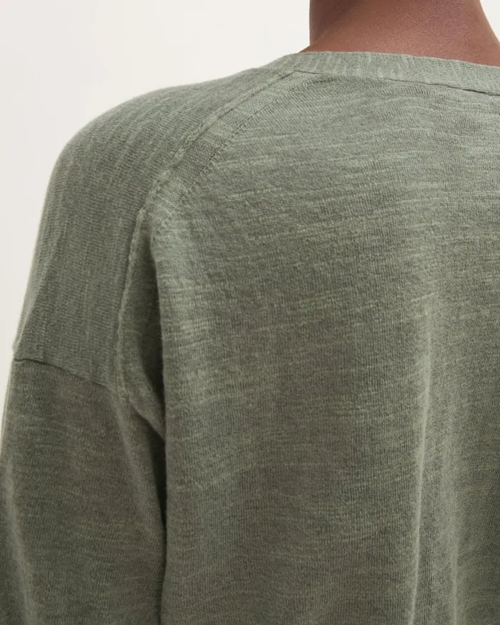 Jigsaw Knitwear and Cashmere Women Linen Cotton Cardigan Green