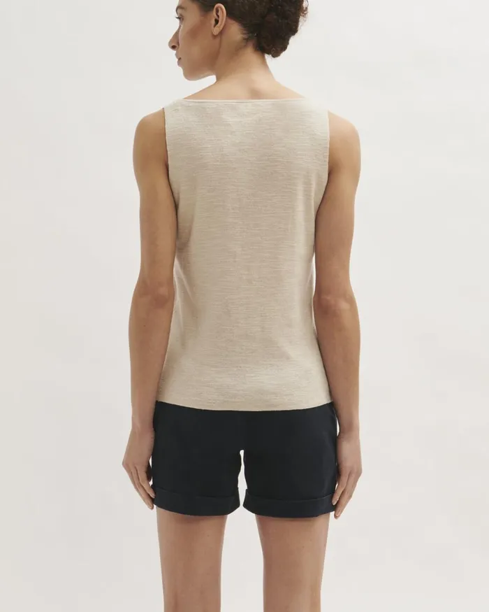 Jigsaw Knitwear and Cashmere Women Linen Cotton Tank White