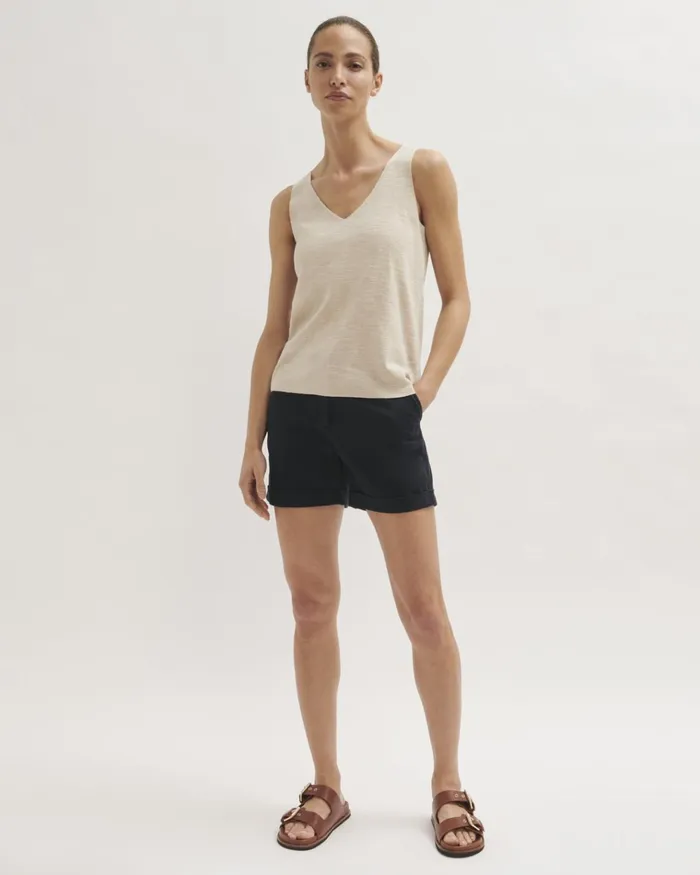 Jigsaw Knitwear and Cashmere Women Linen Cotton Tank White