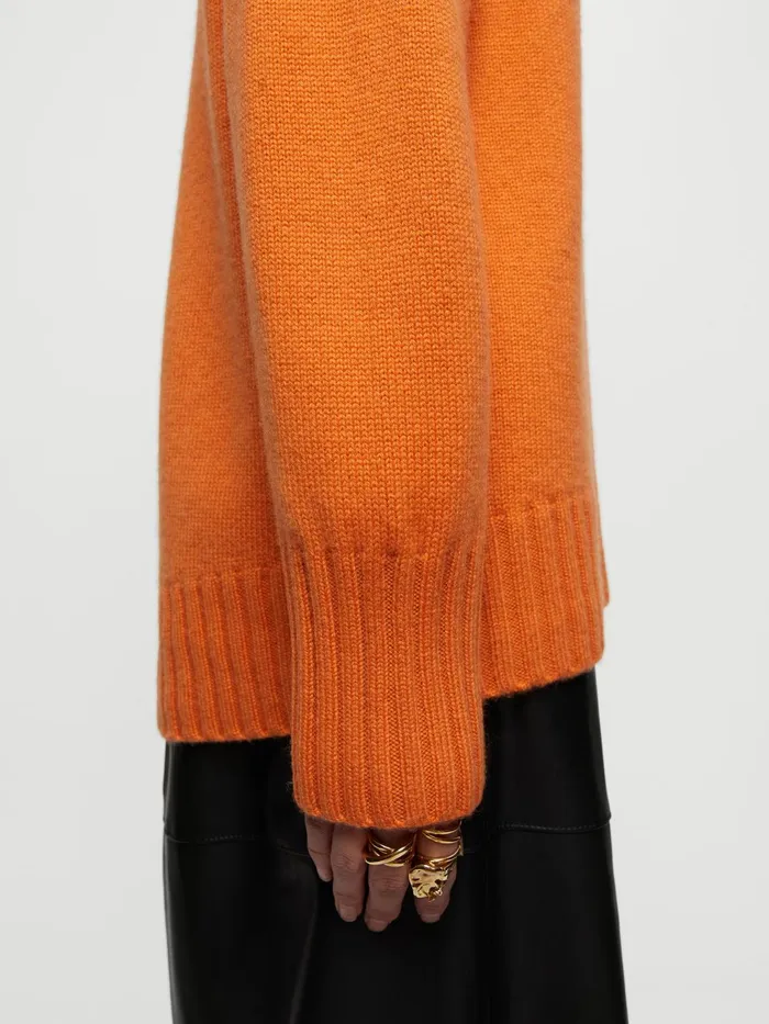 Jigsaw Knitwear and Cashmere Women Luxe V Neck Jumper Orange