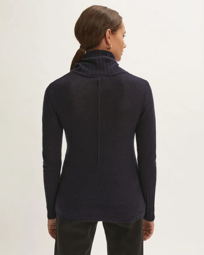Jigsaw Knitwear and Cashmere Women Merino Cashmere Roll Neck Blue