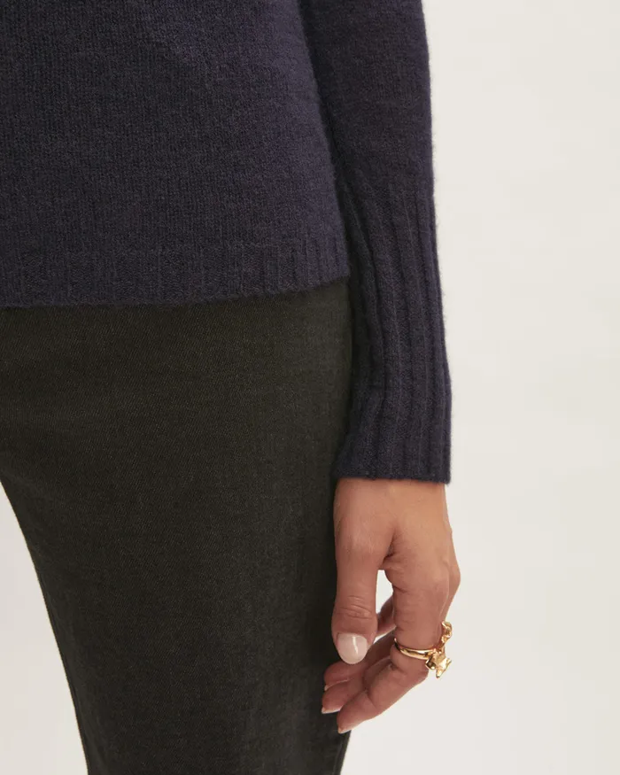 Jigsaw Knitwear and Cashmere Women Merino Cashmere Roll Neck Blue