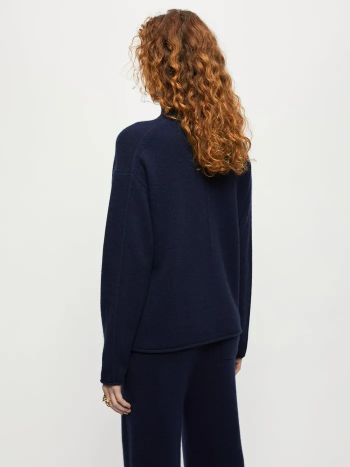 Jigsaw Knitwear and Cashmere Women Merino Cashmere Turtle Jumper Blue