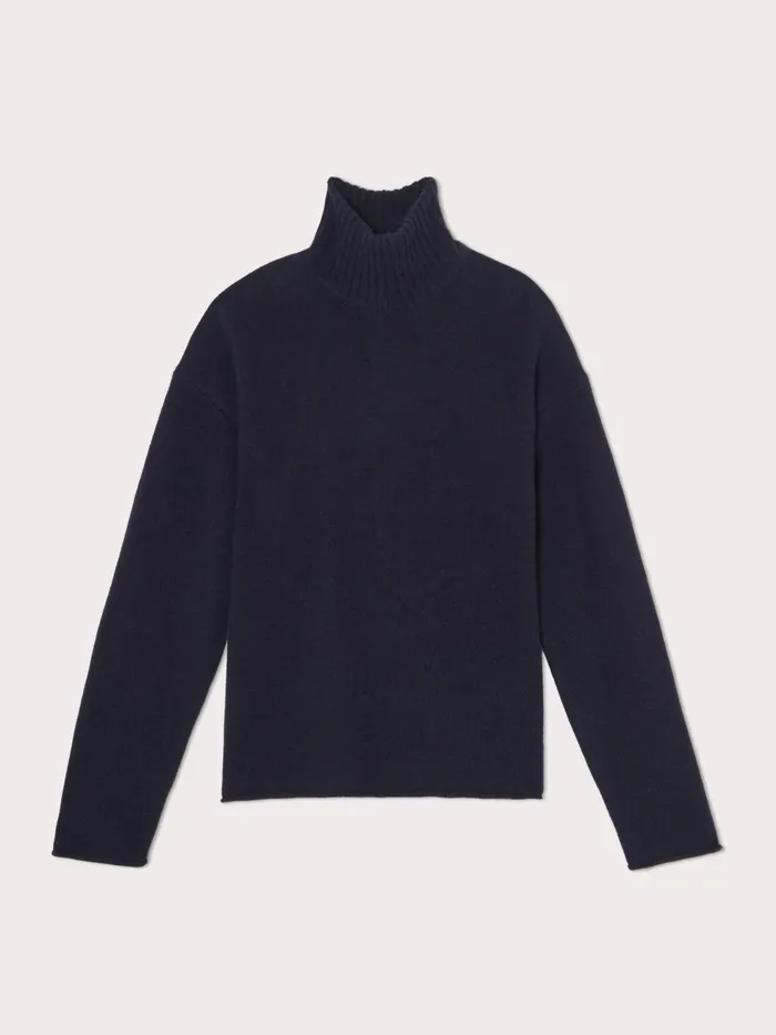 Jigsaw Knitwear and Cashmere Women Merino Cashmere Turtle Jumper Blue