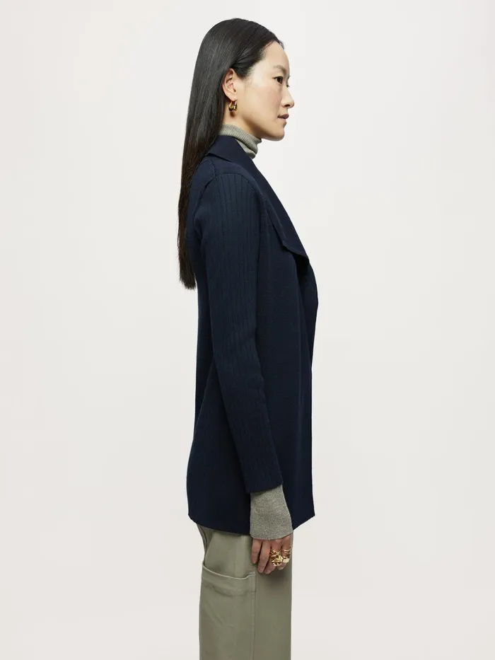 Jigsaw Knitwear and Cashmere Women Milano Ring Cardigan Blue