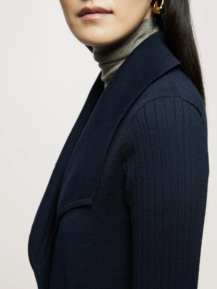 Jigsaw Knitwear and Cashmere Women Milano Ring Cardigan Blue