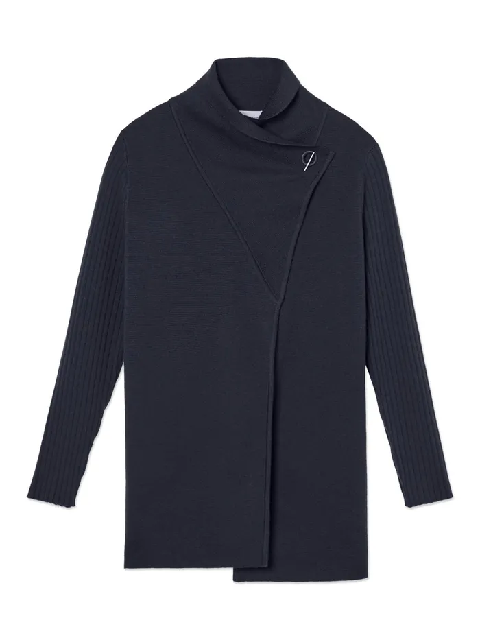 Jigsaw Knitwear and Cashmere Women Milano Ring Cardigan Blue