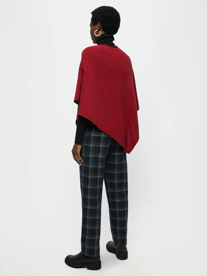 Jigsaw Knitwear and Cashmere Women Open Poncho Wool Cashmere Red