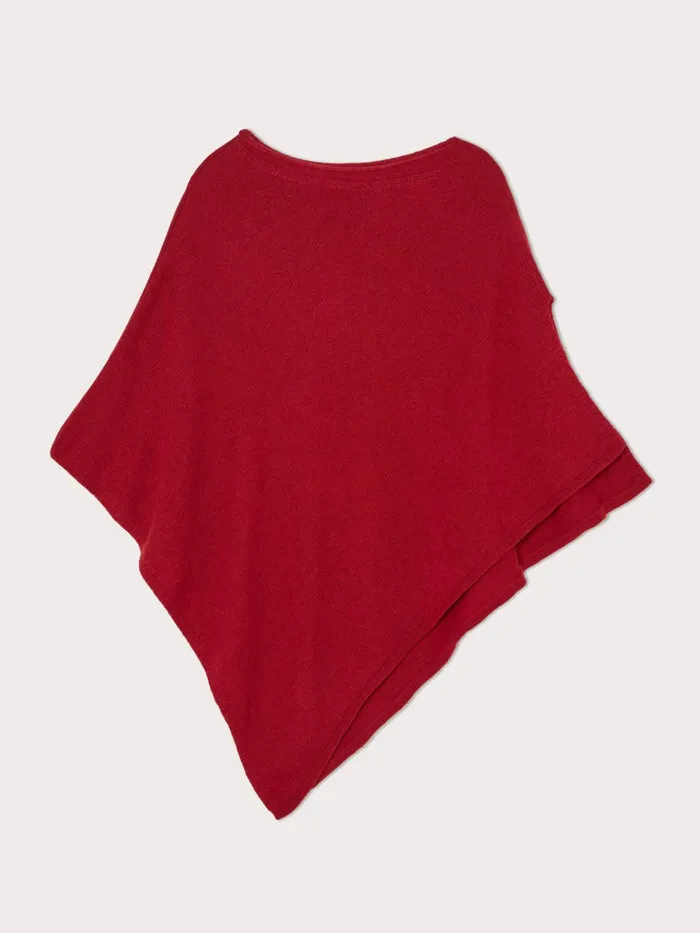Jigsaw Knitwear and Cashmere Women Open Poncho Wool Cashmere Red