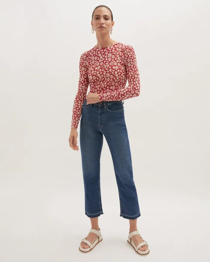 Jigsaw Knitwear and Cashmere Women Primrose Plisse Rib Jumper Red