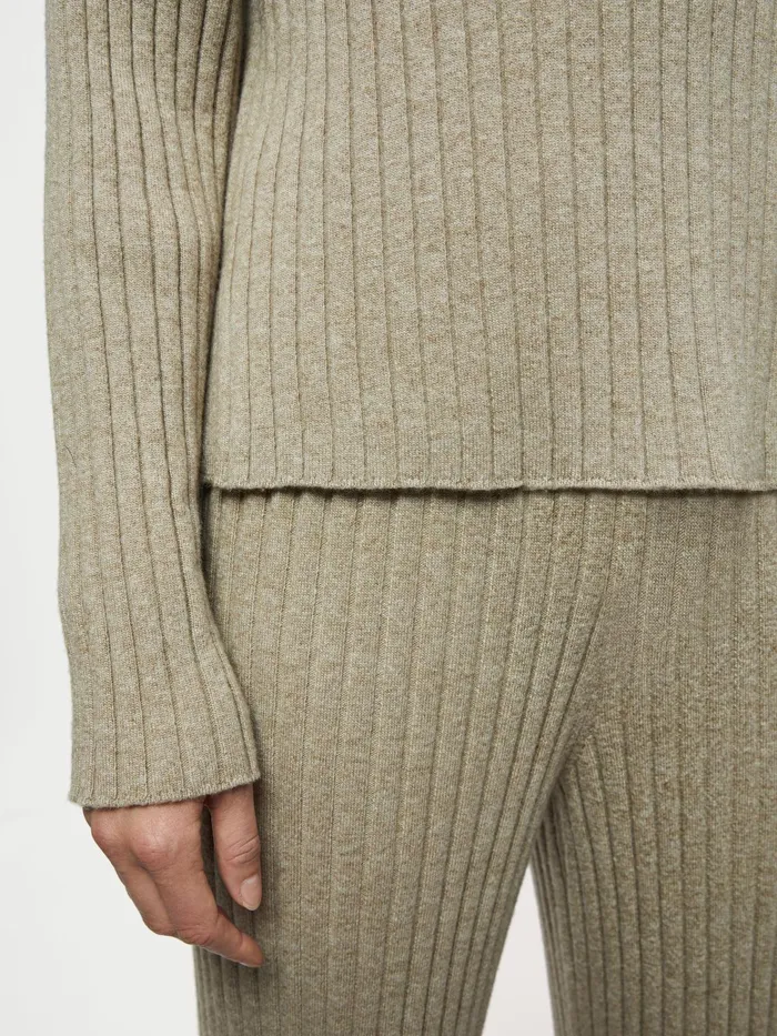 Jigsaw Knitwear and Cashmere Women Wool Blend Rib V Jumper Brown