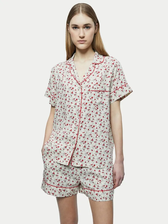 Jigsaw Pyjamas and Loungewear Women Valentine Pyjama Top Cream
