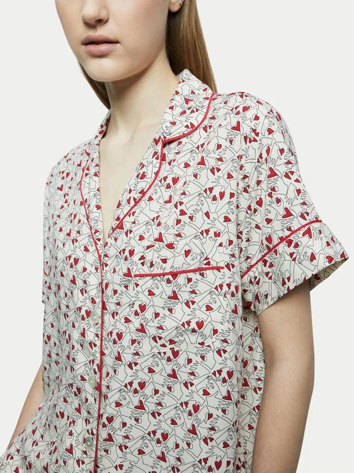Jigsaw Pyjamas and Loungewear Women Valentine Pyjama Top Cream