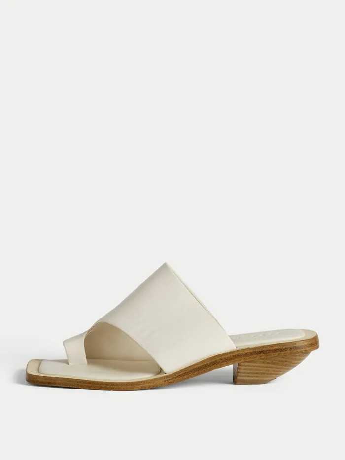 Jigsaw Shoes and Sandals Women Delta Toe Post Leather Mule White
