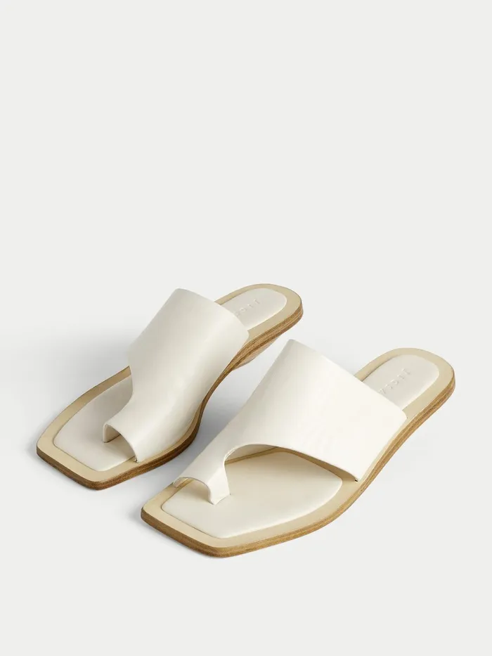 Jigsaw Shoes and Sandals Women Delta Toe Post Leather Mule White