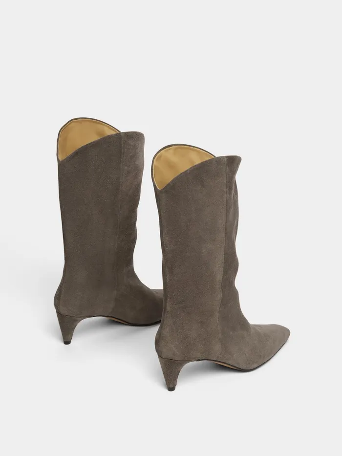 Jigsaw Shoes and Sandals Women Gwen Suede Western Slouch Boot Cream