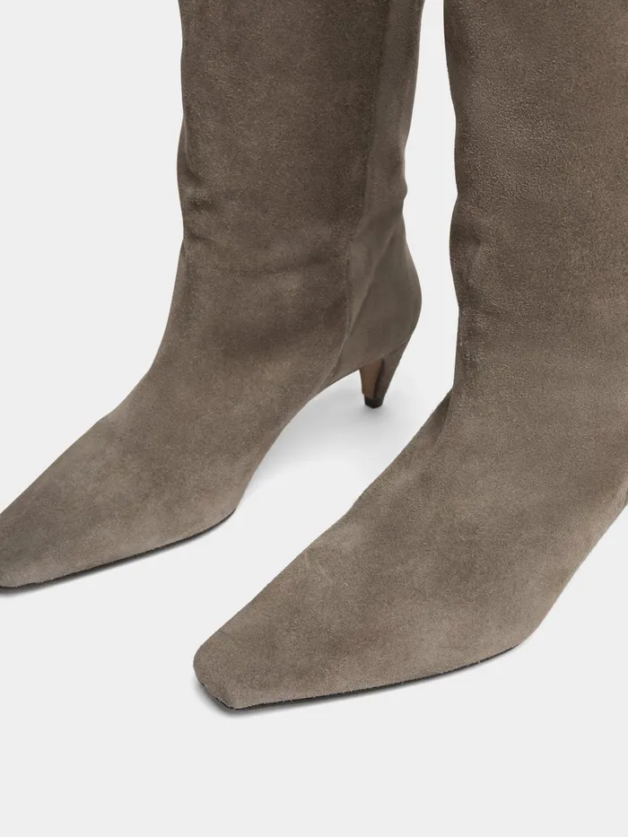 Jigsaw Shoes and Sandals Women Gwen Suede Western Slouch Boot Cream