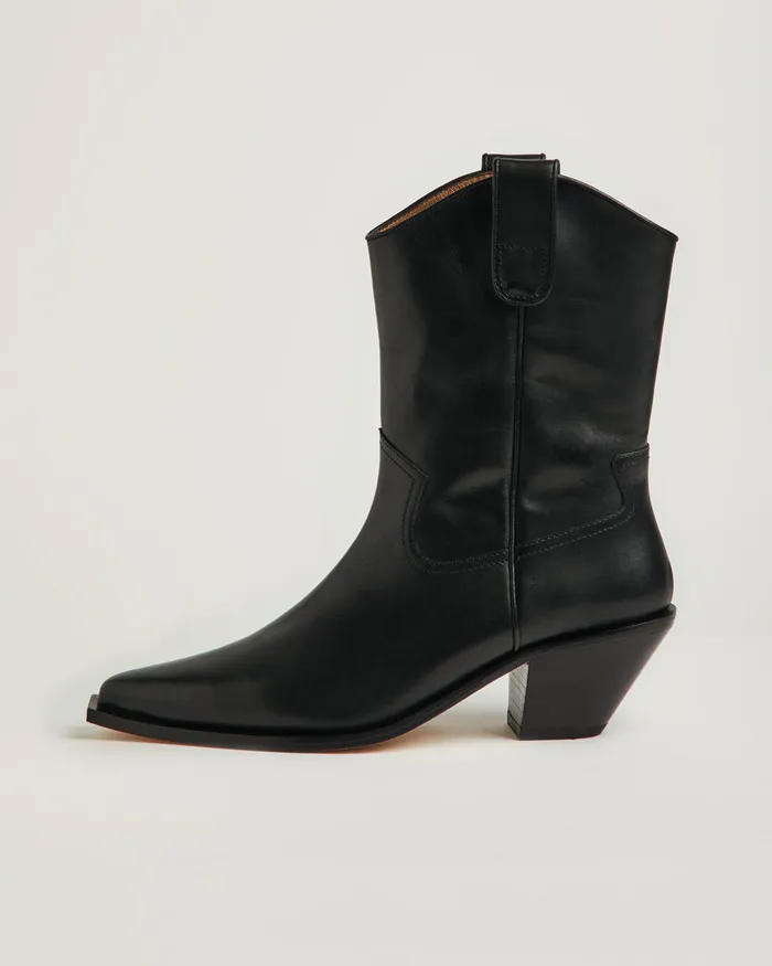 Jigsaw Shoes and Sandals Women Woods Leather Western Boot Black