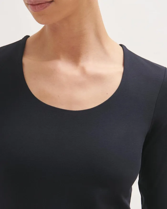 Jigsaw Tshirts Women Double Front Scoop Tee Blue
