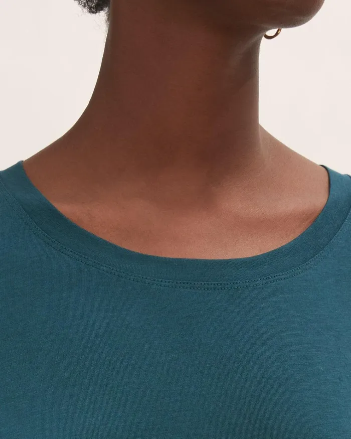 Jigsaw Tshirts Women Short Sleeve Pima Cotton Tee Blue