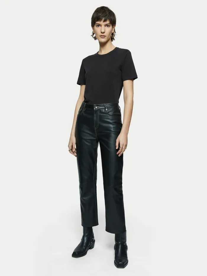 Jigsaw Tshirts Women Sueded Jersey Short Sleeve Tee Black