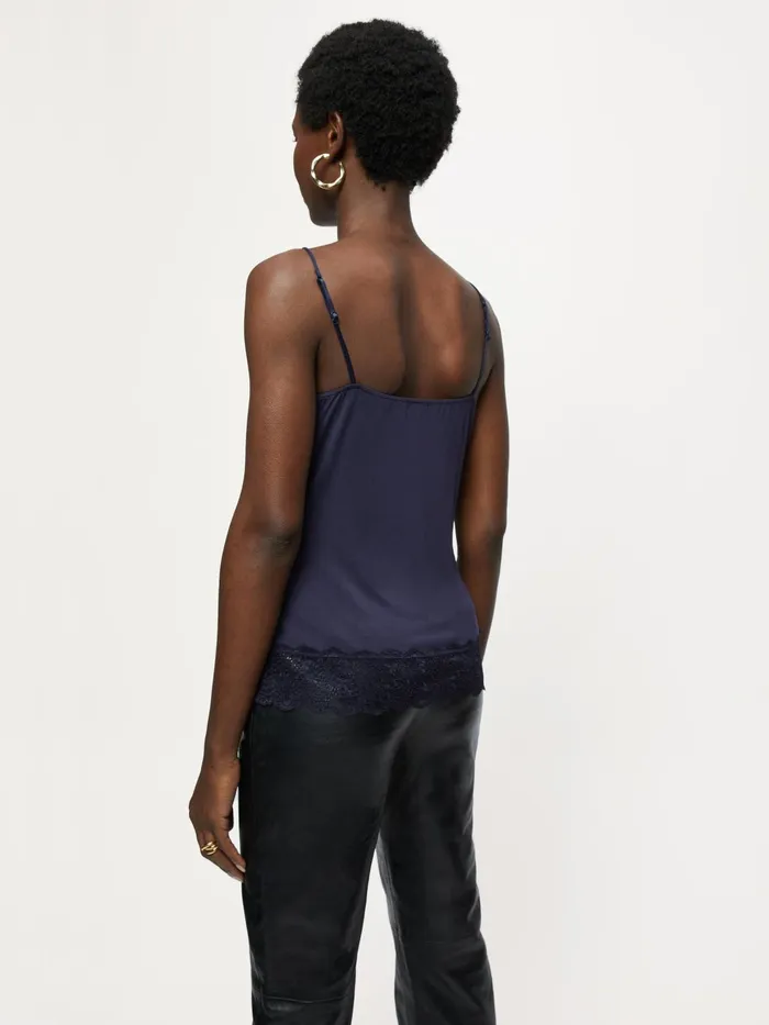 Jigsaw Tops Women Modal Lace Vest Blue