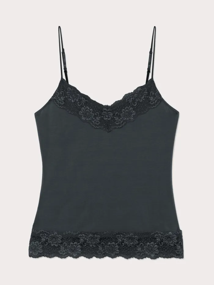 Jigsaw Tops Women Modal Lace Vest Blue