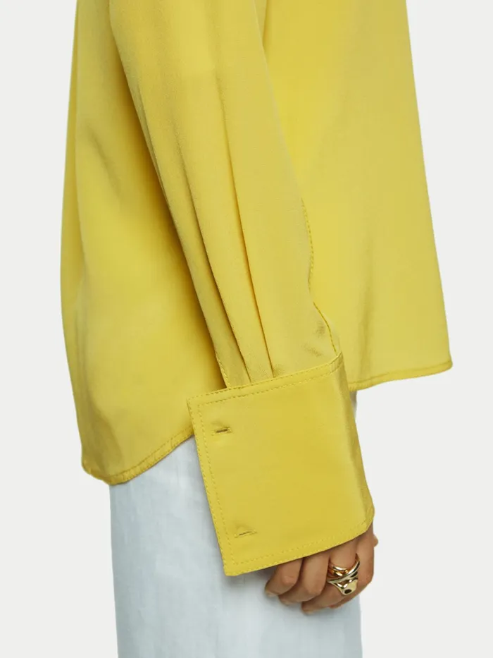 Jigsaw Tops Women Silk Stitched Shirt Yellow