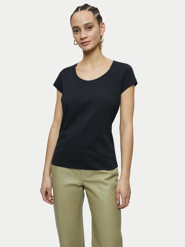 Jigsaw Tops Women Supima Short Sleeve TShirt Black