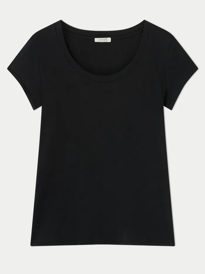 Jigsaw Tops Women Supima Short Sleeve TShirt Black