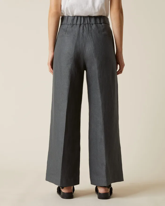 Jigsaw Trousers Women Heavy Linen Crop Trousers Green