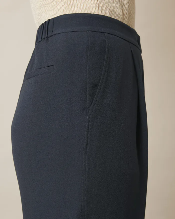 Jigsaw Trousers Women Satin Back Crepe Carrot Trousers Grey