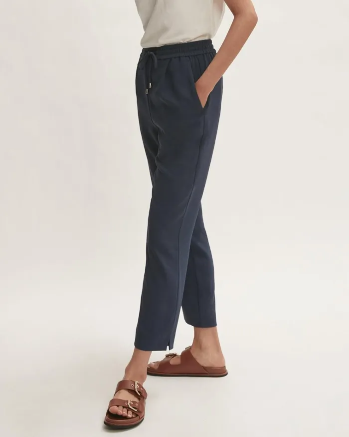 Jigsaw Trousers Women Tailored Jogger Blue