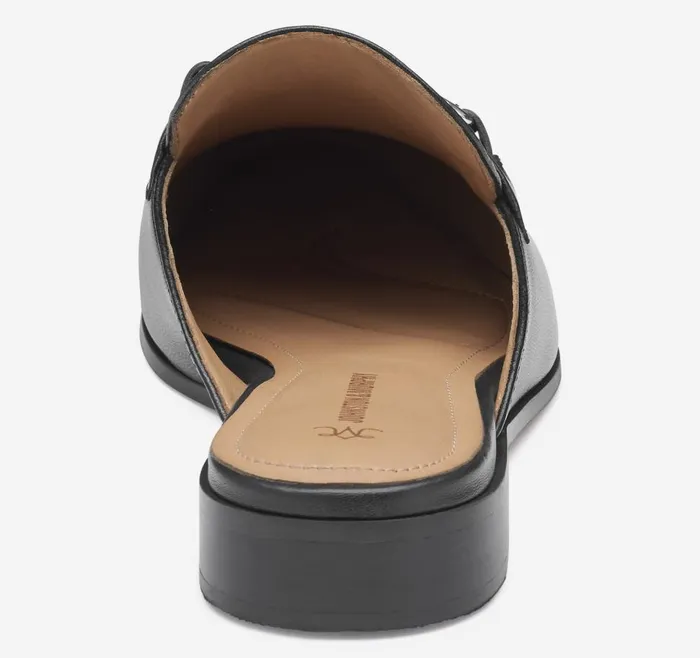 Johnston and Murphy Ali Bit Mule Black Glove Leather Women Mules and Loafers