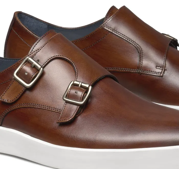 Johnston and Murphy Bolivar Monk Strap Brown Italian Calfskin Men SlipOns Johnston and Murphy Bolivar Monk Strap Brown Italian Calfskin Men SlipOns