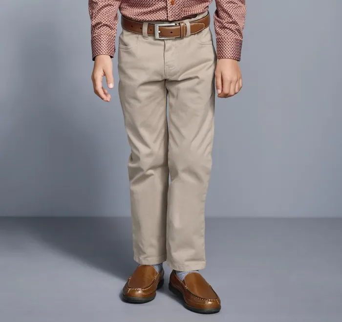 Johnston and Murphy Boys FivePocket Pants Khaki Boys Pants Johnston and Murphy Boys FivePocket Pants Khaki Boys Pants