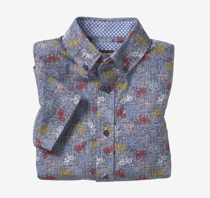 Johnston and Murphy Boys ShortSleeve Printed Shirt Bicycle Boys Shirts