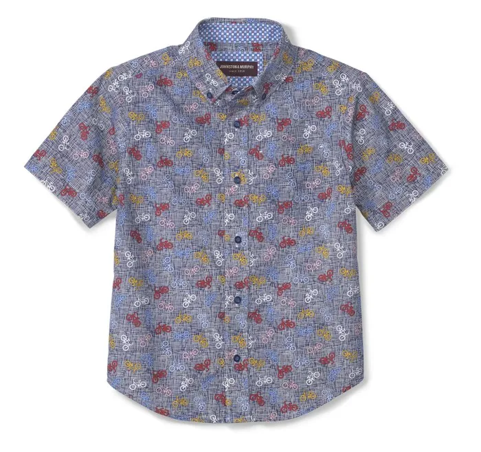 Johnston and Murphy Boys ShortSleeve Printed Shirt Bicycle Boys Shirts Johnston and Murphy Boys ShortSleeve Printed Shirt Bicycle Boys Shirts