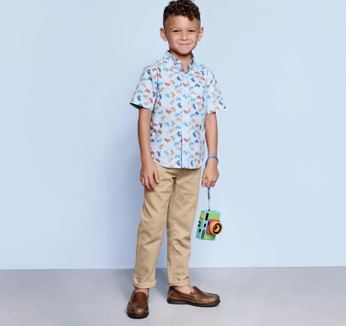 Johnston and Murphy Boys ShortSleeve Printed Shirt Blue Bicycle Boys Shirts Johnston and Murphy Boys ShortSleeve Printed Shirt Blue Bicycle Boys Shirts
