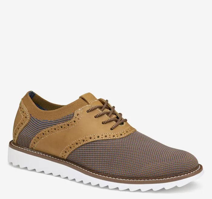 Johnston and Murphy Duncan Saddle Tan 2tone Men LaceUps