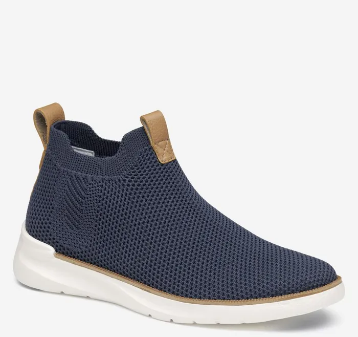 Johnston and Murphy Emery Knit Chelsea Boot Navy Knit Women Boots and Booties