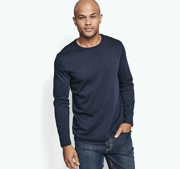 Johnston and Murphy Essential LongSleeve Tee Navy Men Loungewear Johnston and Murphy Essential LongSleeve Tee Navy Men Loungewear